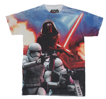 Star Wars Force Awakens Mens T-Shirt - Kylo Ren & Stormtroopers Sublimation