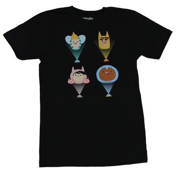The Bravest Warriors Mens T-Shirt  - 4 Character Beaming Face Image