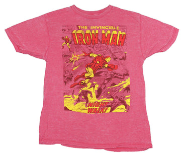Iron Man Mens T-Shirt- Distressed Comic Cover 40 Image