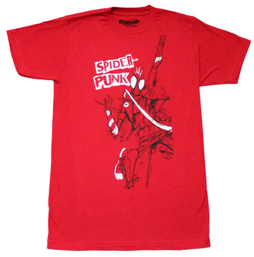 Spider-Man Mens T-Shirt - Rocking Pencil Sketch Spider Punk