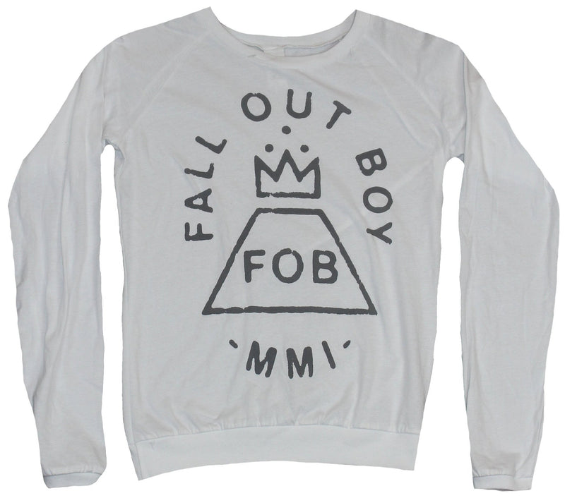 Fall Out Fallout Boy Girls Juniors Light Pullover - Simple Word Black line Crown