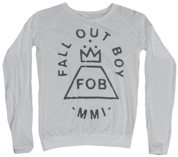 Fall Out Fallout Boy Girls Juniors Light Pullover - Simple Word Black line Crown