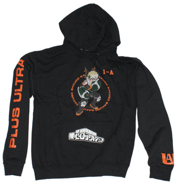 Black My Hero Academia Hoodie Ft  Katsuki Bakugo, UA and Plus Ultra