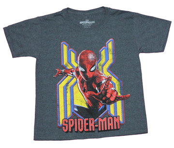 Spider-Man Mens T-Shirt  - Far From Home Web Sling Over Yellow Logo