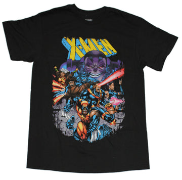 X-Men Mens T-Shirt - Cast Charging Wolverine Cyclops Lead
