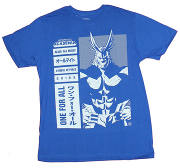 My Hero Academia Mens T-Shirt  - All Might Battle Stats Box Image