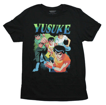 Yu Yu Hakusho Mens T-Shirt - Yusuke Collage Pic Under Name