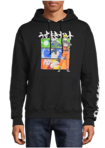 Naruto Shippuden Multiple Character Panel Black Men's Sweatshirt