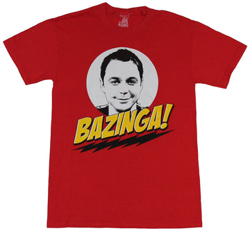 Big Bang Theory Mens T-Shirt - Bazinga! Sheldon Circle Face Image