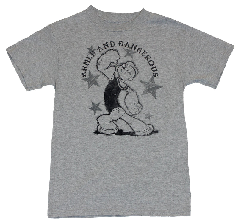 Popeye  Mens T-Shirt - "Armed and Dangerous" Muscle Showing Sketch Image - Inmyparentsbasement.com