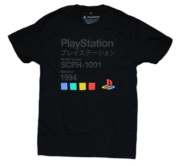 Playstation  Mens T-Shirt - Model Number SCPH-1001 Model Logo