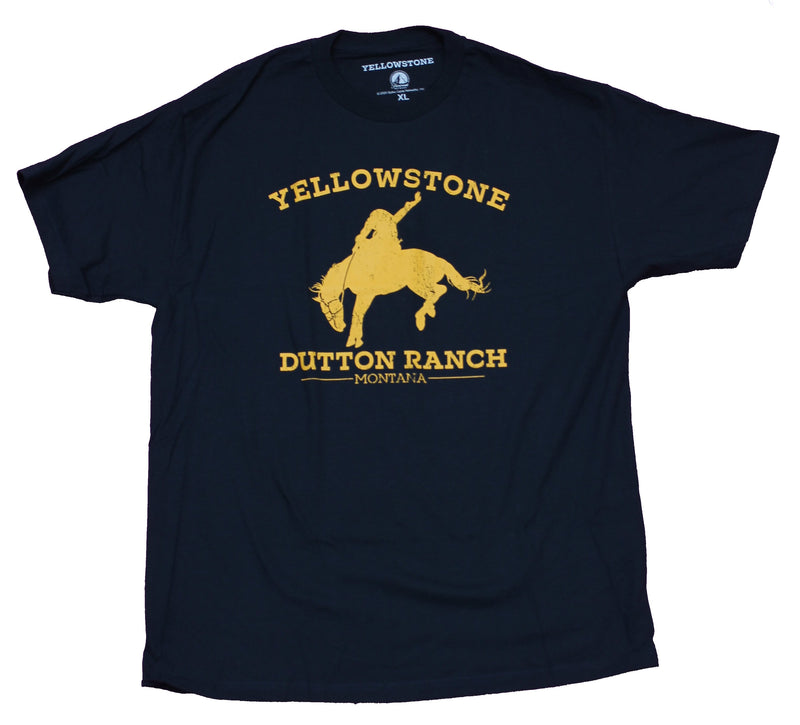 Yellowstone Mens T-Shirt  - Dutton Ranch Bucking Bronco Silhouette - Inmyparentsbasement.com