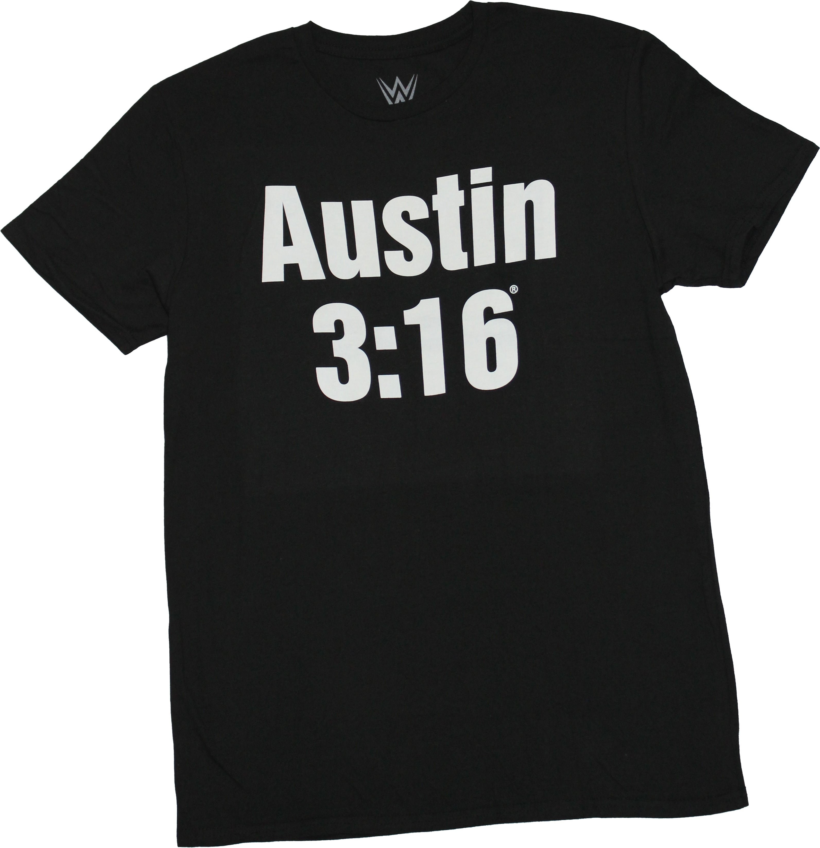 WWE Mens T-Shirt - Austin 3:16 Logo Skelton Head on the Back