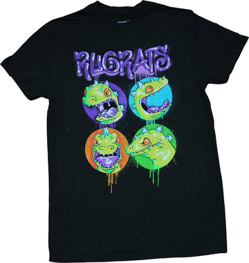 Rugrats Mens T-shirt -  Grafitti Reptar Circle Images
