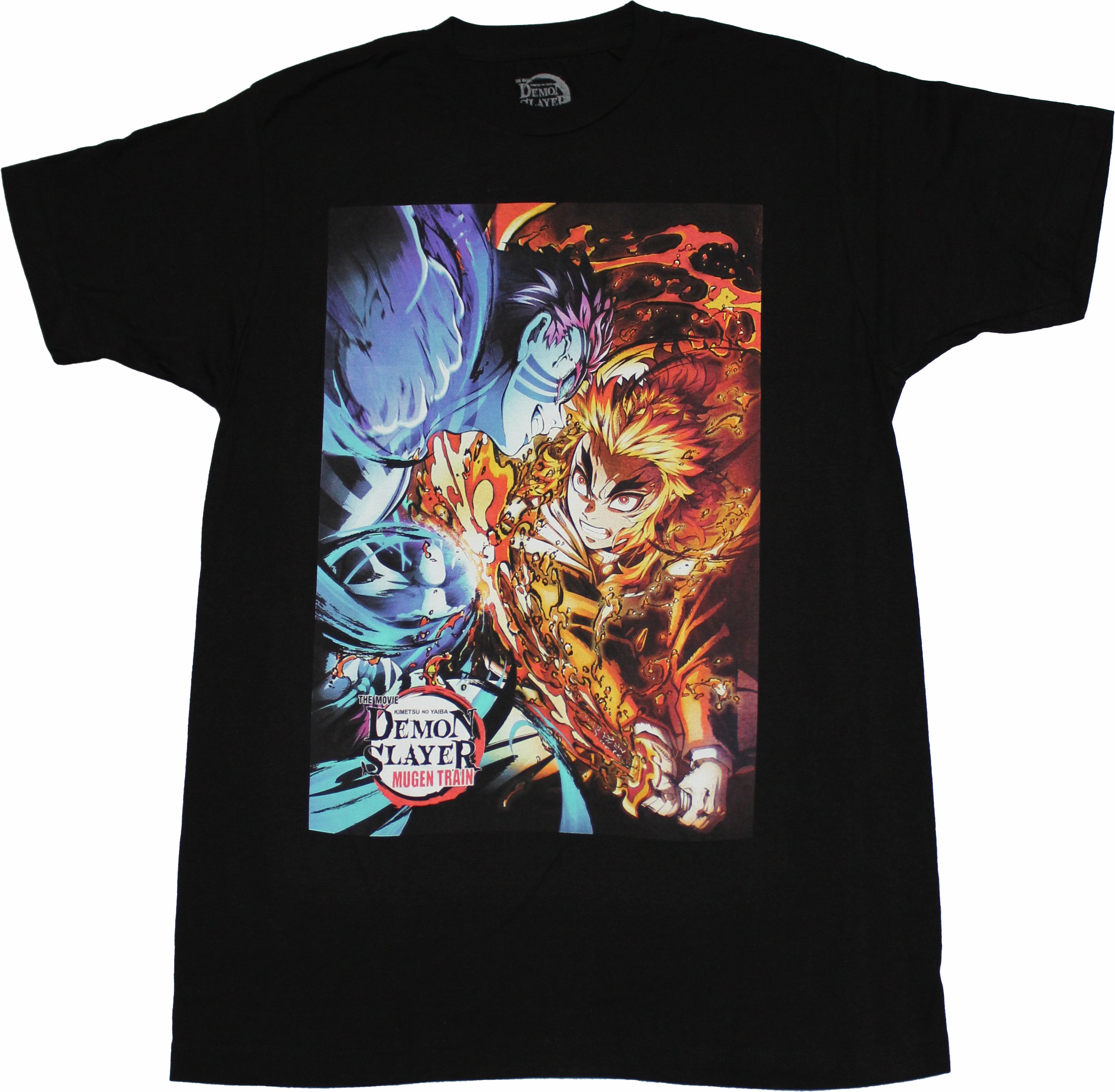 Demon Slayer Mens T-Shirt - Mugen Train Movie Rengoku Akaza Battle