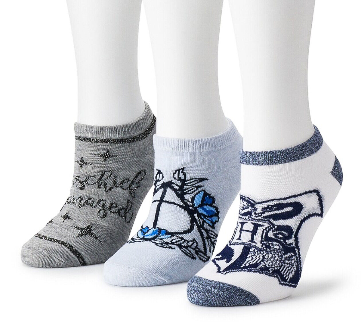 Harry Potter Womens & Juniors Hogwarts No Show Ankle Sock 3 Pack