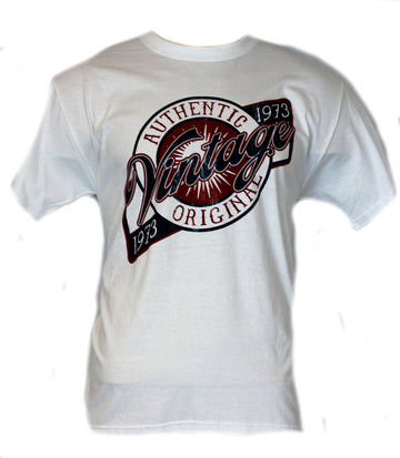 Authentic Vintage  Mens T-Shirt - Birthday 1973 Shirt "Tiltled Vintage Logo