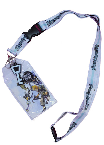 Kingdom Hearts Lanyard with 3D Rubber Key Charm ID Card Holder & Sticker