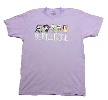 Beetlejuice  Mens T-Shirt - Chibi Characters Above Name