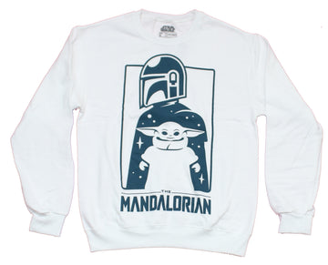 Star Wars the Mandalorian Mens Sweatshirt- Grogu in Mando Silhouette