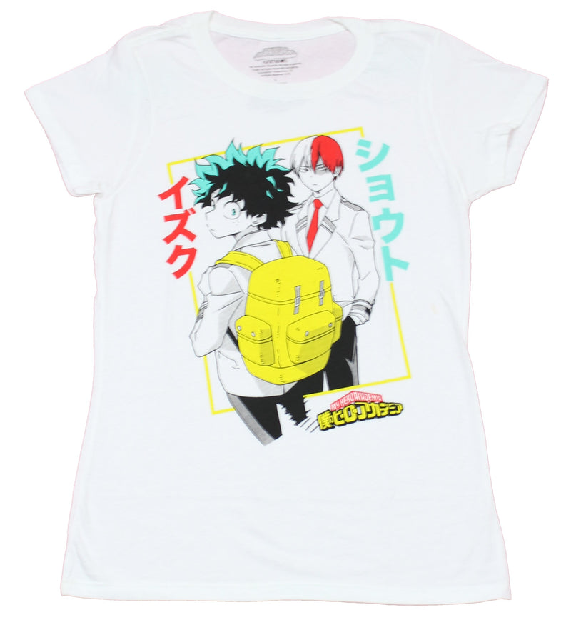 My Hero Academia Mens T-Shirt - Deku Yellow Backpack Todoroki Looks