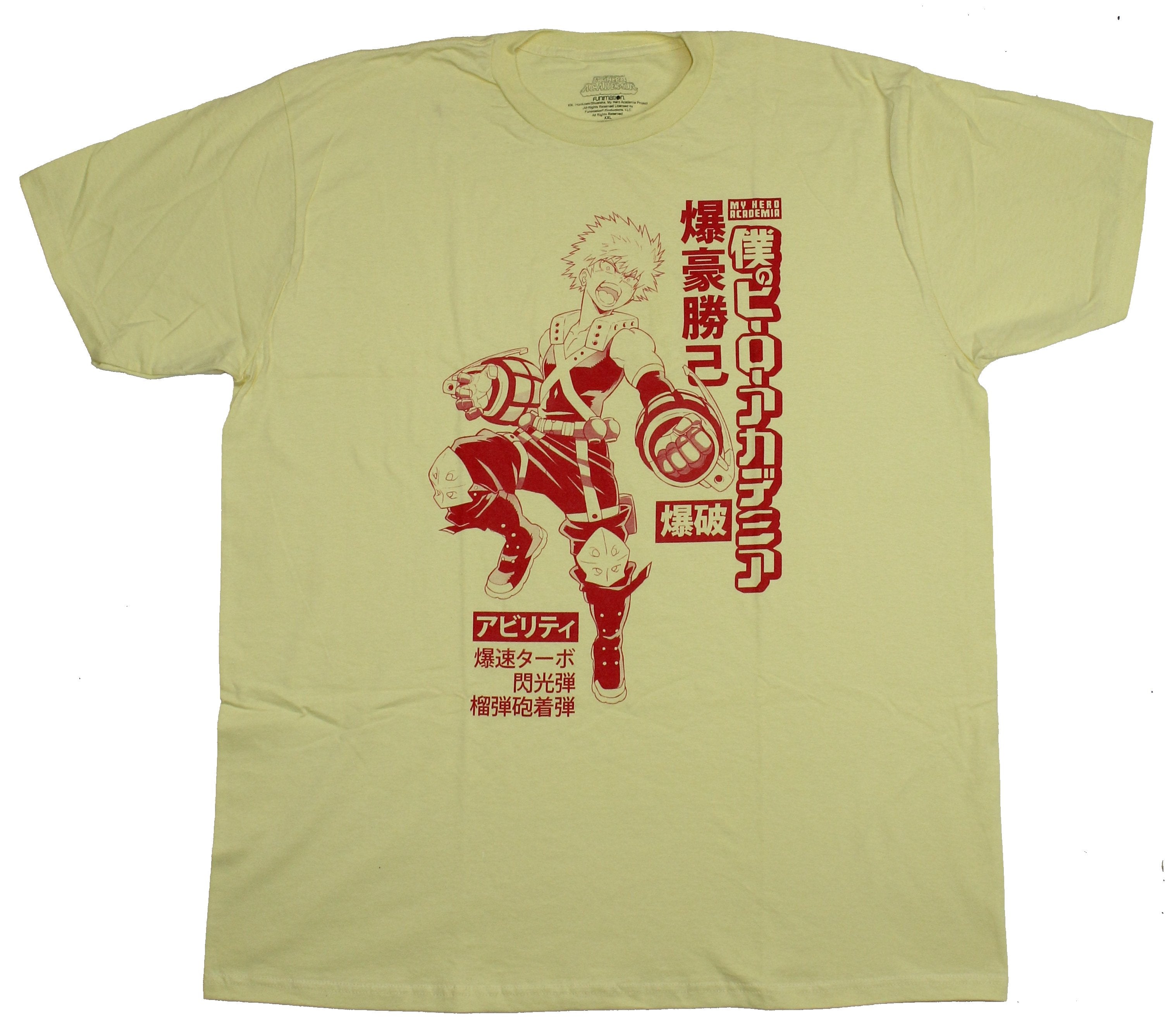 My Hero Academia Mens T-Shirt - Bakugou Ready To Fight Red Print Image