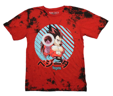 Dragon Ball GT  Mens T-Shirt - Vegeta in Blue Lined Circle Power Ball