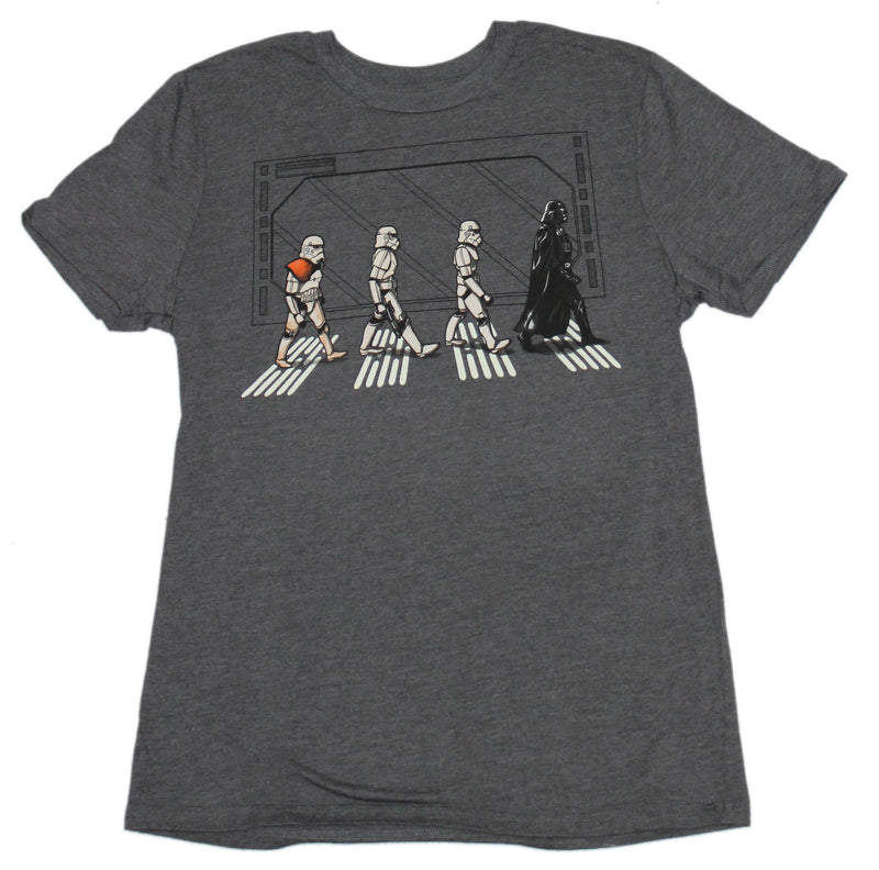 Star Wars Mens T-Shirt - Abby Road Storm Troopers Following Darth Vader