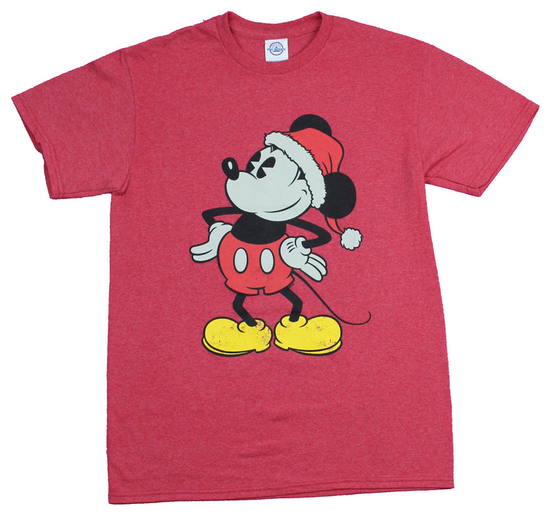 Mickey Mouse Mens  T-Shirt - Proud Hands On Hips Santa