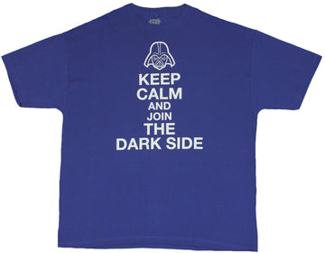 Star Wars Mens T-Shirt - Keep Calm and Join the Darkside Simple Word Image