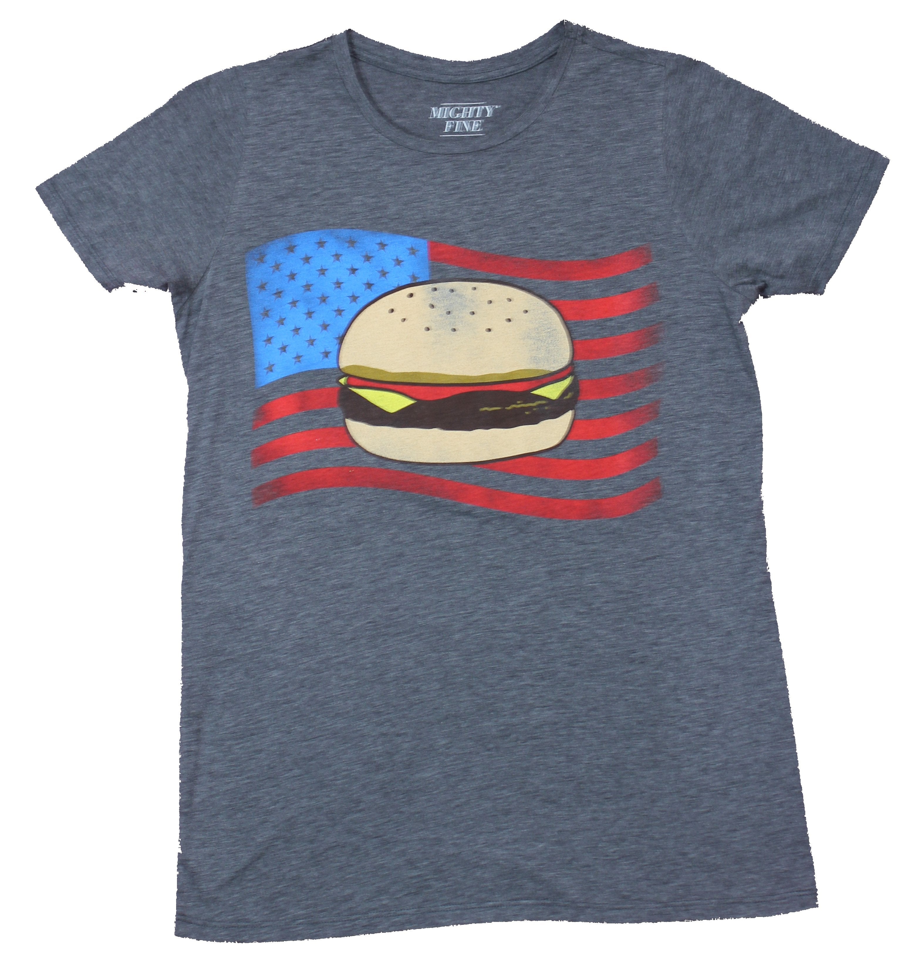 Hamburger Girls Juniors T-Shirt - On American Flag Image