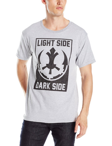 Star Wars Mens T-Shirt - Light Side Dark Side Symol Mashup