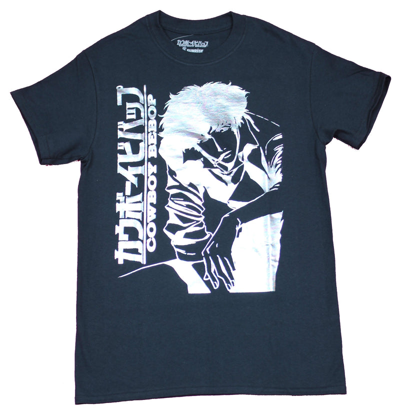 Cowboy Bebop Mens T-Shirt - Spike Spiegel Foil Logo & Kanji
