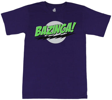 Big Bang Theory Mens T-Shirt - Bazinga! Green Circle Image