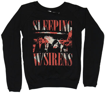 Sleeping With Sirens Girls Juniors Light Sweatshirt - Band & Name Red & Cream