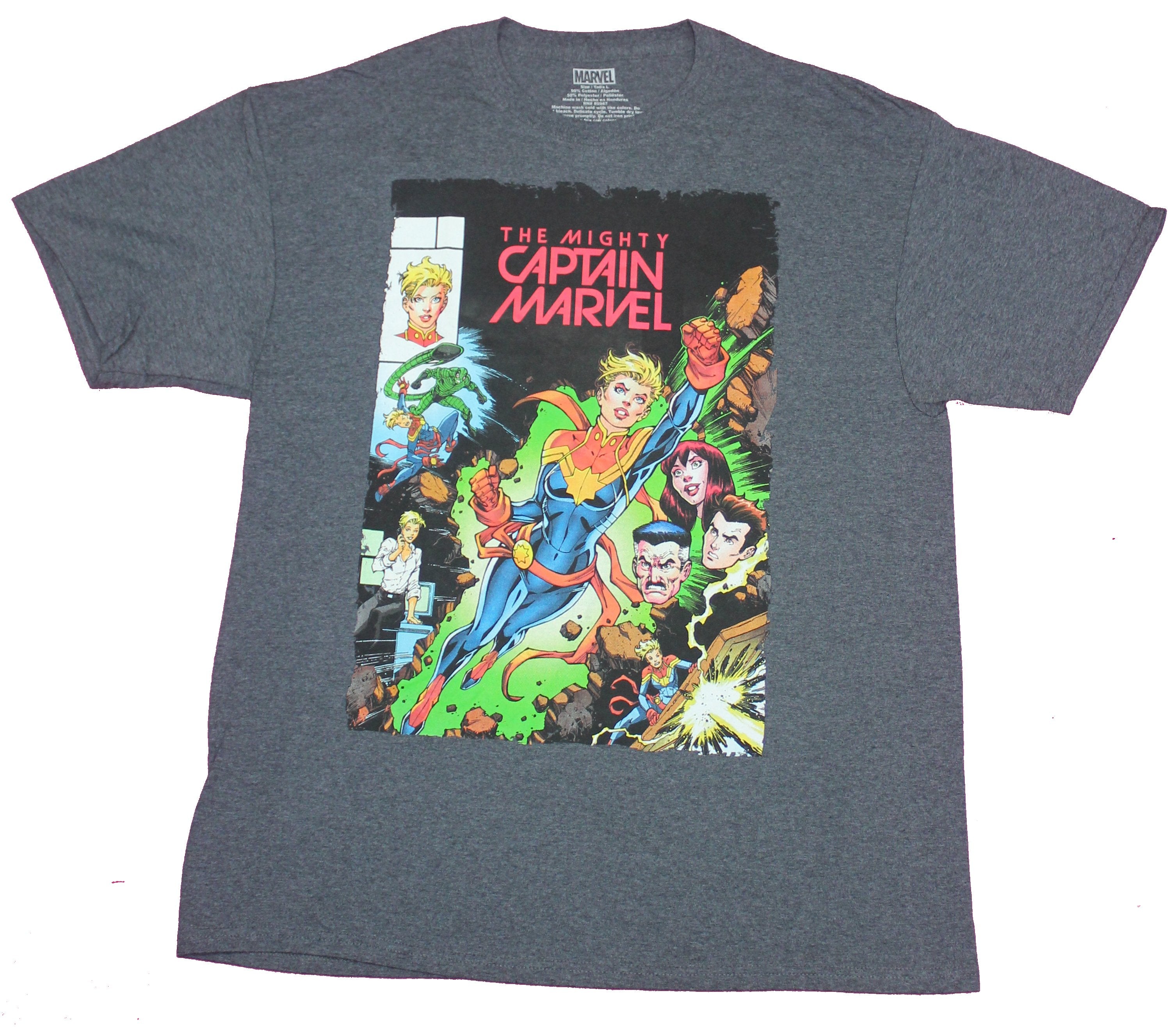 Captain Marvel Mens T-Shirt - Mighty Captain Marvel Cover Recreation