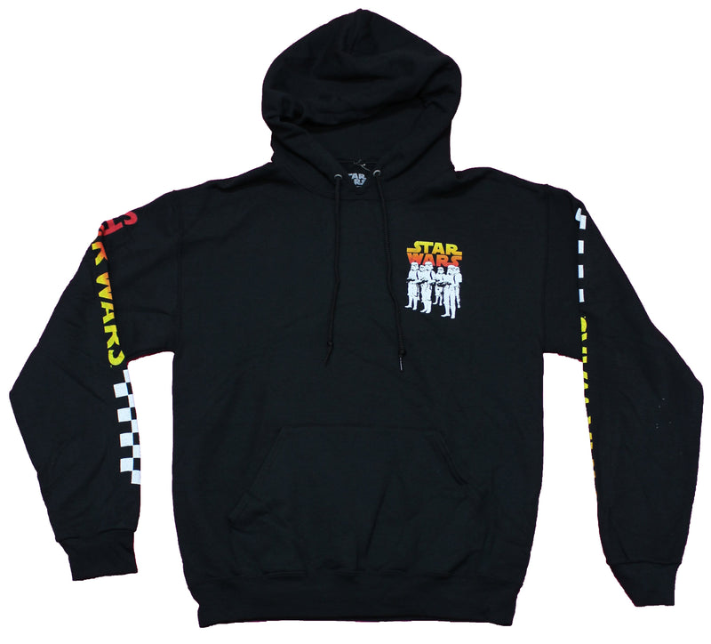Star Wars Mens Pullover Hoodie - Trooper Lapel Checker Sleeves