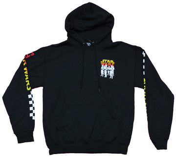Star Wars Mens Pullover Hoodie - Trooper Lapel Checker Sleeves