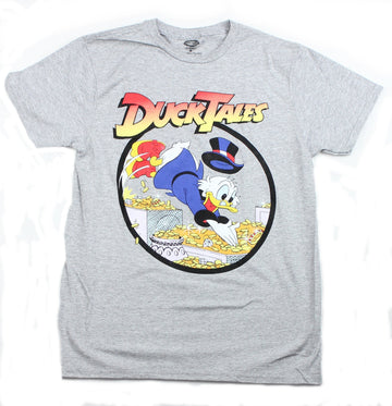 Duck Tales Mens T-Shirt - Uncle Scrooge Money Diving Image