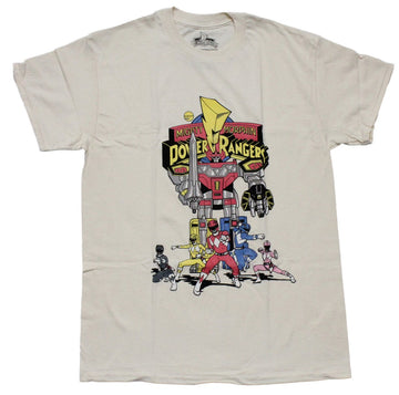 Mighty Morphin Power Rangers Mens T-Shirt - Cast Below Megazord