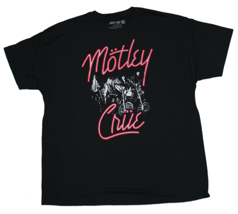 Motley Crue Mens T-Shirt Surrounded by Neon Light Logo