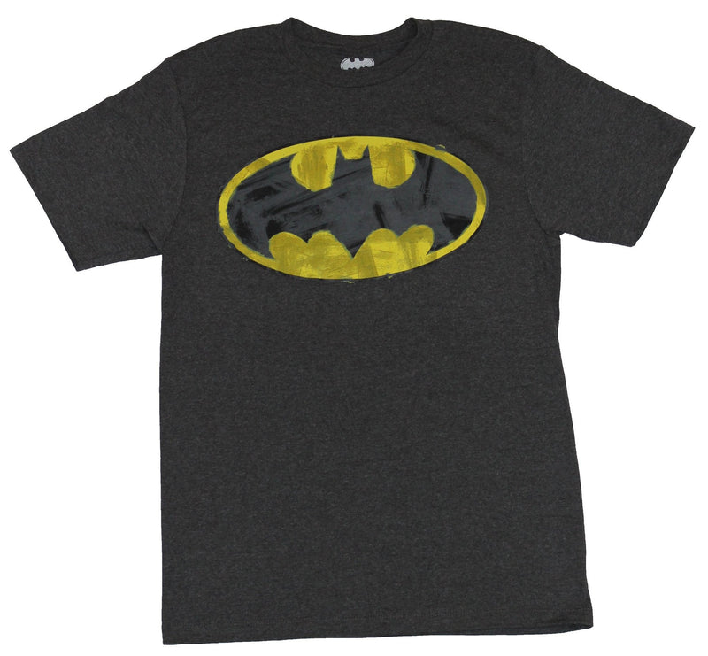 Batman (DC Comics) Mens T-Shirt - Painted Textured Style Classic Logo