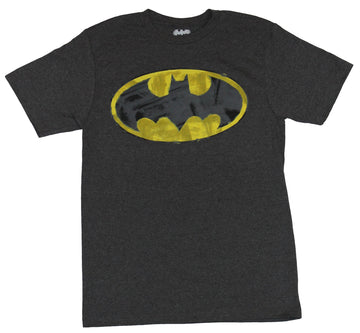 Batman (DC Comics) Mens T-Shirt - Painted Textured Style Classic Logo