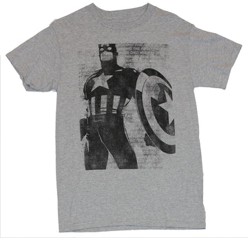 Captain America (Marvel Comics)  Mens T-Shirt - Stylized Black Cap Over Words
