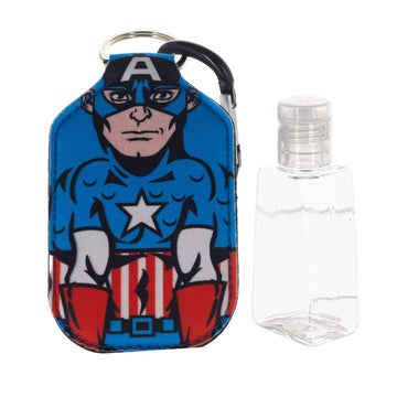 Captain America Keychain with Hand Sanitizer Bottle Holder