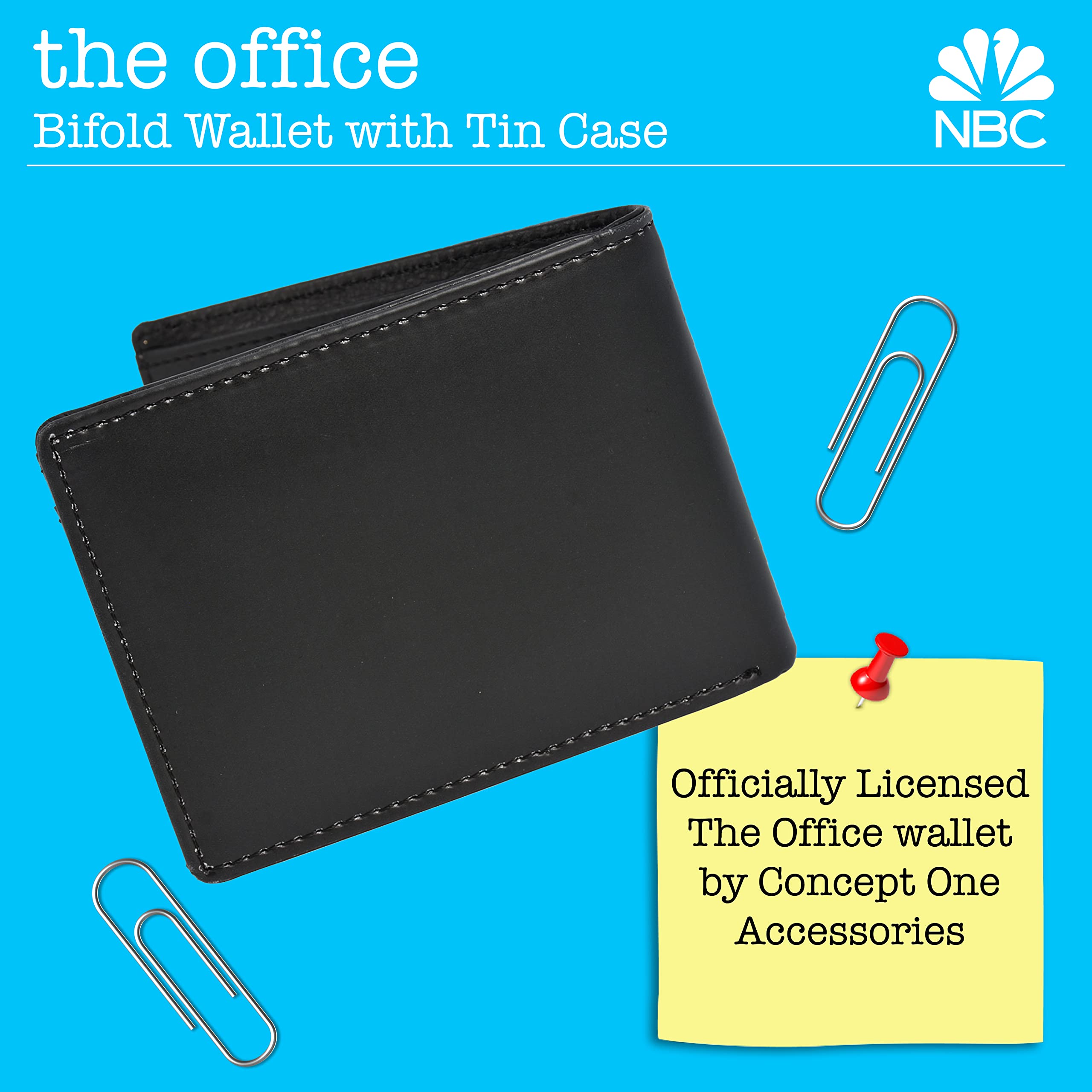 The Office Bifold Wallet in a Decorative Tin Case, Multi