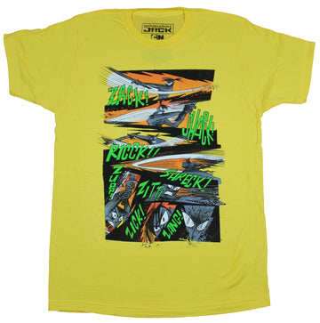 Samurai Jack Mens T-Shirt - Slashing Zack Zick Whack Jack Panels