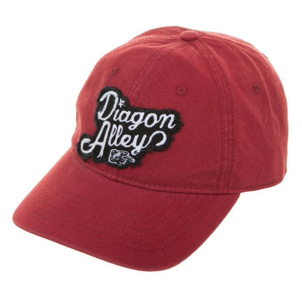 Harry Potter Diagon Alley Adjustable Size Distressed Red Canvas Dad Hat