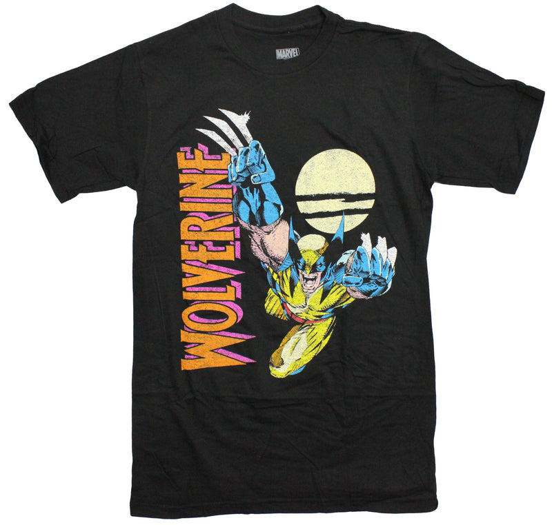Wolverine Mens T-shirt - Night Flying Attack Vertical Burnt Orange Name - Inmyparentsbasement.com