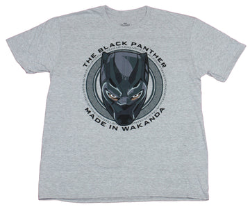 Black Panther Mens T-Shirt - Made in Wakanda Mask Circle